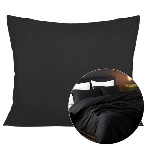Poszewka satyna bawełna czarny 04000966/50x60.