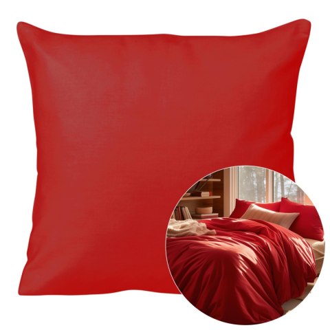 Poszewka satyna bawełna czerwony 029/40x40.