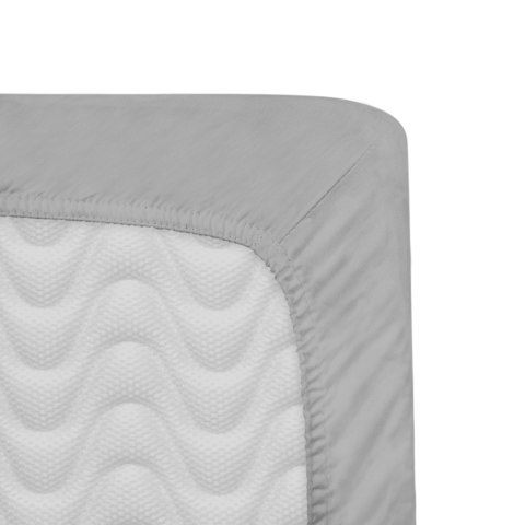 Prześcieradło satyna bawełniana z gumką popiel 024/140x200