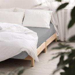 Prześcieradło satyna bawełniana z gumką popiel 024/200x220