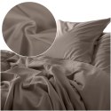 Pościel satyna bawełniana CIEMNY BEŻ 041/140x200+1posz.70x80