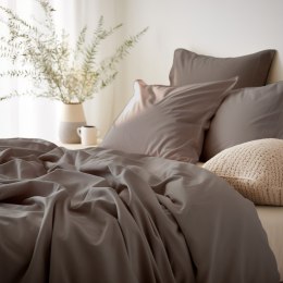 Pościel satyna bawełniana CIEMNY BEŻ 041/180x200