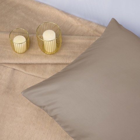 Pościel satyna bawełniana CIEMNY BEŻ 041/180x200