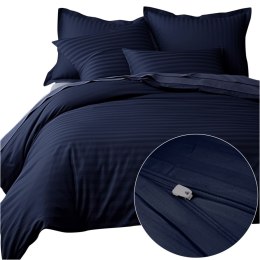 Pościel satyna bawełniana CIZGILI NAVY BLUE/160x200 EXCLUSIVE