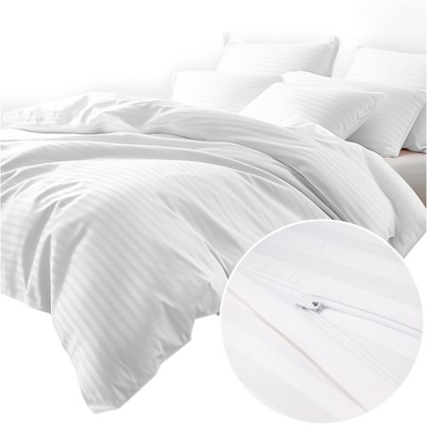 Pościel satyna bawełniana CIZGILI WHITE/220X200 EXCLUSIVE