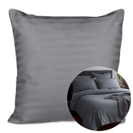 Poszewka satyna bawełna CIZGILI ANTHRACITE/40x40.