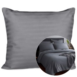 Poszewka satyna bawełna CIZGILI ANTHRACITE/50x60.