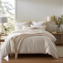 Poszewka satyna bawełna CIZGILI CREAM/70x80.