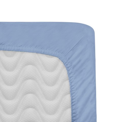 Prześcieradło satyna bawełniana z gumką niebieski 009/200x220