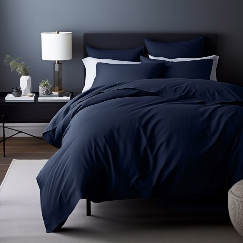 Poszewka satyna bawełna ciemny granat 026/50x70