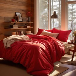 Poszewka satyna bawełna czerwony 029/50x70