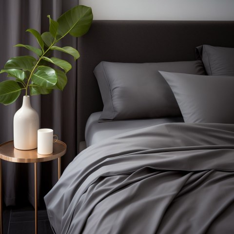 Poszewka satyna bawełna j.szary 037/50x70