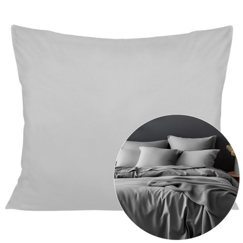 Poszewka satyna bawełna popiel 024/50x70