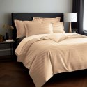 Pościel satyna bambusowo-bawełniana (P) STRIPE BEIGE/140x200 +1x70x80 z listwą +2x40x40 BAMBOO