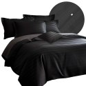 Pościel satyna bambusowo-bawełniana (P) STRIPE BLACK/140x200 +1x70x80 z listwą +2x40x40 BAMBOO