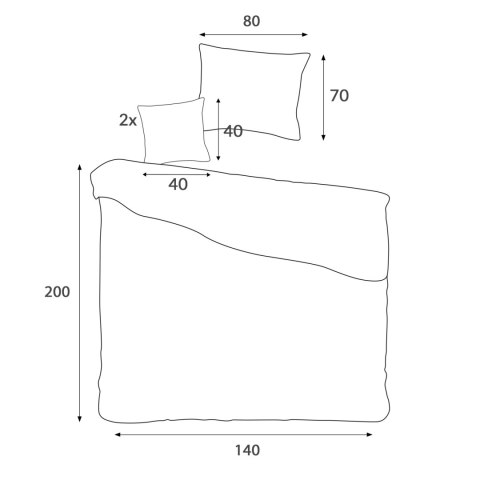 Pościel satyna bambusowo-bawełniana (P) STRIPE CORNFLOWER/140x200 +1x70x80 z listwą +2x40x40 BAMBOO