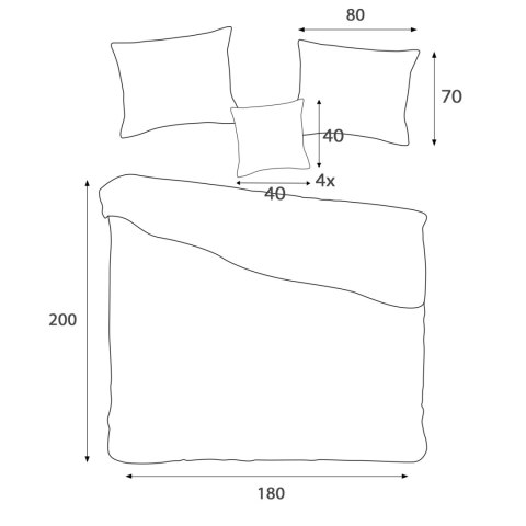 Pościel satyna bambusowo-bawełniana (P) STRIPE CORNFLOWER/180x200 +2x70x80 z listwą +4x40x40 BAMBOO