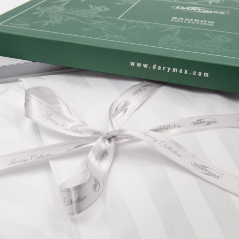 Pościel satyna bambusowo-bawełniana (P) STRIPE CORNFLOWER/220x200 +2x70x80 z listwą +4x40x40 BAMBOO