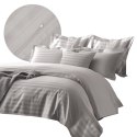 Pościel satyna bambusowo-bawełniana (P) STRIPE GREY/220x200 +2x70x80 z listwą +4x40x40 BAMBOO