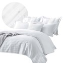 Pościel satyna bambusowo-bawełniana (P) STRIPE WHITE/220x200 +2x70x80 z listwą +4x40x40 BAMBOO