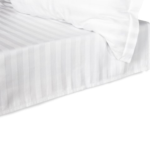 Prześcieradło satyna bambusowo-bawełniana STRIPE WHITE/160x240