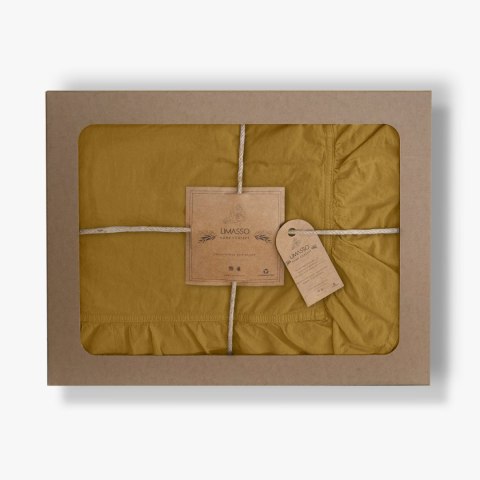 Pościel bawełniana ECRU OLIVE/160x200(P) STONEWASHED