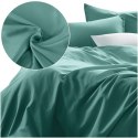 Pościel satyna bawełniana CIEMNY TURKUS 042/140x200+1posz.70x80