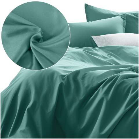 Pościel satyna bawełniana CIEMNY TURKUS 042/140x200+1posz.70x80