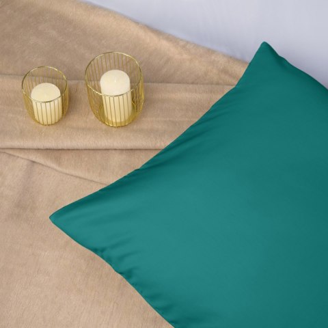 Pościel satyna bawełniana CIEMNY TURKUS 042/140x200+1posz.70x80