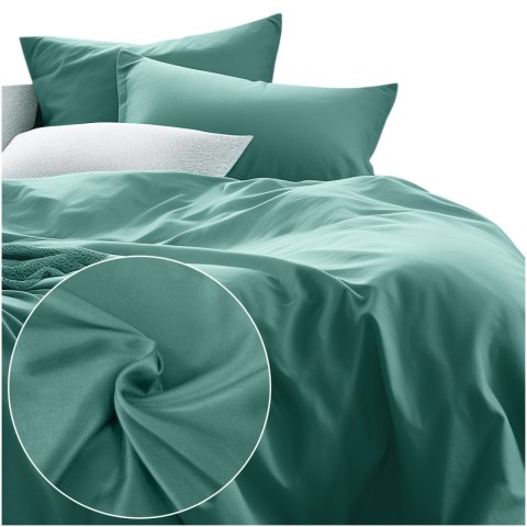 Pościel satyna bawełniana CIEMNY TURKUS 042/160x200