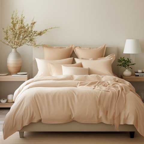 Poszewka satyna bawełna jasny beż 044/50x80