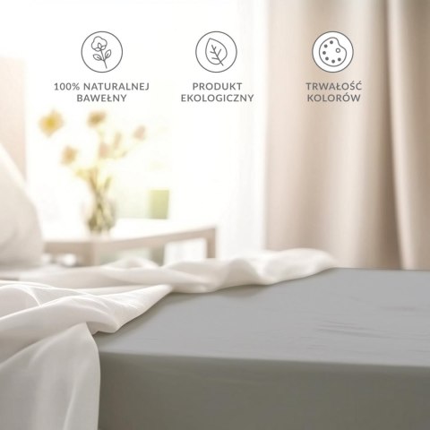 Prześcieradło bawełna POPIEL/024/160x205