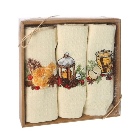 Komplet ręczników kuchennych bawełnianych NILTEKS/3x40x60/ORANGE