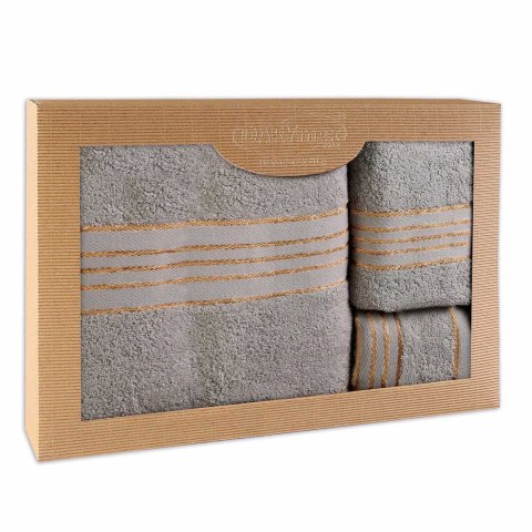 Ręcznik D Bawełna 100% Tiwano Popiel (P) 30x50+50x90+70x140 kpl.