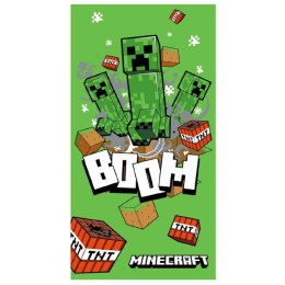 Ręcznik bawełniany 70x140 Minecraft Boom zielony