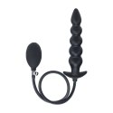 SHOTS Beaded Inflatable Silicone Anal Plug - Black