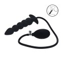 SHOTS Beaded Inflatable Silicone Anal Plug - Black