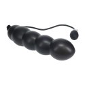 SHOTS Beaded Inflatable Silicone Anal Plug - Black