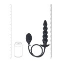 SHOTS Beaded Inflatable Silicone Anal Plug - Black