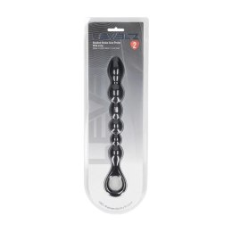 SHOTS Beaded Snake Silicone Anal Probe with Loop - Black