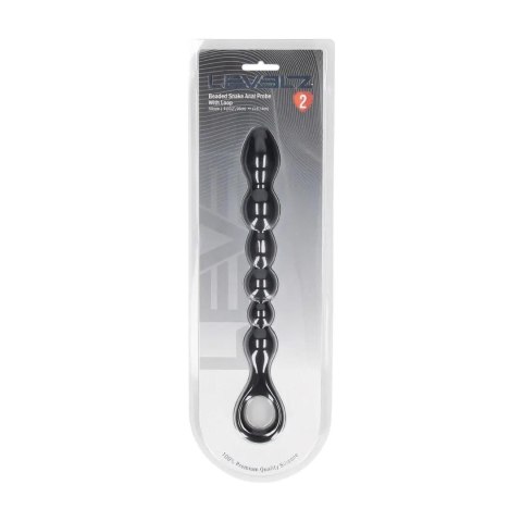 SHOTS Beaded Snake Silicone Anal Probe with Loop - Black