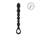 SHOTS Beaded Snake Silicone Anal Probe with Loop - Black