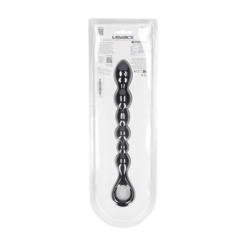 SHOTS Beaded Snake Silicone Anal Probe with Loop - Black
