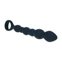 SHOTS Beaded Snake Silicone Anal Probe with Loop - Black