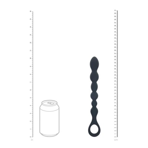 SHOTS Beaded Snake Silicone Anal Probe with Loop - Black
