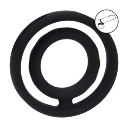 SHOTS Classic Grooved Silicone Cock and Ball Ring - Black