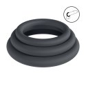 SHOTS Classic Silicone Cockring Set of 3 - L/XL/XXL - Black
