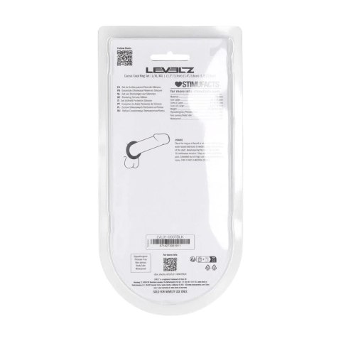 SHOTS Classic Silicone Cockring Set of 3 - L/XL/XXL - Black