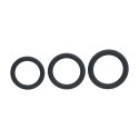 SHOTS Classic Silicone Cockring Set of 3 - L/XL/XXL - Black
