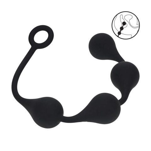 SHOTS Waterdrop Silicone Anal Balls - L - 40mm - Black